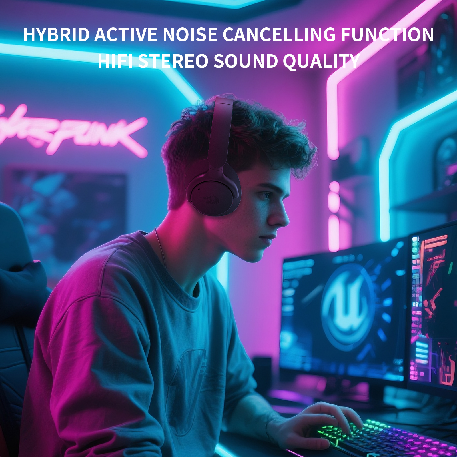 Redragon H610 Vibecore 600X ANC Bluetooth Headphone