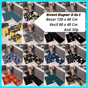 Keset Dapur 2 in 1: Matras Anti Slip & Karpet Alas Lantai