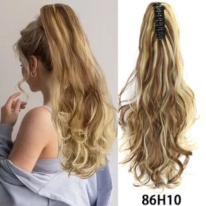 BEAUTYLADIES 22 Inch Long Wavy Ponytail Extensions Clip in Curly Claw Clip Ponytail Wig Hair Accessories Natural Synthetic Hair Piece for Women
