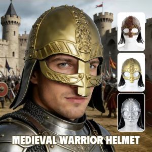 CHENJIE Đồ trang trí đầu Mũ bảo hiểm có sừng Viking Cổ điển Retro Trang trí hóa trang Halloween hình con bò Trang trí Trang phục Mũ hiệp sĩ thời trung cổ Người lớn trẻ em