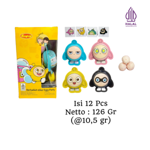 Permen EGG PARTY 12 X 105 Gr Permen Lunak Rasa Stoberi by Jadoel Snack
