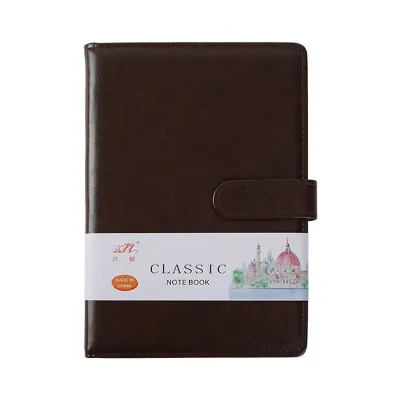 🔥 SG READY STOCK🔥Classic A5 Office Memo Notebook Black Red Brown Orange Office Leather Cover Notebook 120pages Stationery Dowling Paper