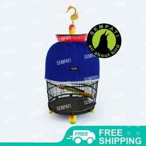 SEMPATI Krodong Perkutut Kaos PE Tebal Premium Double Jahitan Krodong Mahkota Sangkar Kandang Burung Perkutut Derkuku Puter Half Side Kerodong Kandang Burung Anti Angin Cover Sangkar