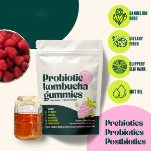 Women’s Probiotic Kombucha Gummies Gut Health Digestive Balance Immune Support Vegan Berry Gummies