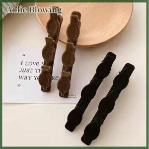Aolie Forehead Flock Braided Hair Clip Accessory New Solid Color Braided Hair Clips Small Fragrant Hair Clip Shredded Hair Bangs Clip