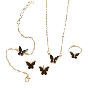 Elegant Butterfly Necklace Bracelet Ring Studs Featuring Delicate Enamel Design for Modern Women Seeking Unique Style