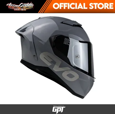 EVO XT 300 COOL GRAY (SILVER IRIDIUM LENS) FULL FACE DUAL VISOR WITH FREE CLEAR LENS