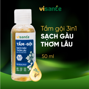 Sữa Tắm Gội Nam 3in1 Sạch Gàu Hương Thơm Nam Tính VISANTE Từ Sâm Việt Nam 50ml