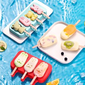 Ellipse Shaped Silicone Ice Cream Mold DIY Homemade Popsicle Moulds Freezer Cell Ice Cube Tray Popsicle Barrel Maker Baking Tool