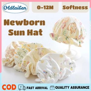 Oldlaiben Kids Sun Hats Baby Bucket Hat Spring & Summer Cotton Newborn Sun Hat 0-12 Months Protection Beanie
