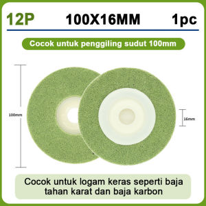 NESO German tool 4inch Roda Serat Nilon 100mm Mata Gerinda Poles Mata Pemoles Berbahan nilon Pemoles kayu Besi stainless steel Non Woven Wool Poles