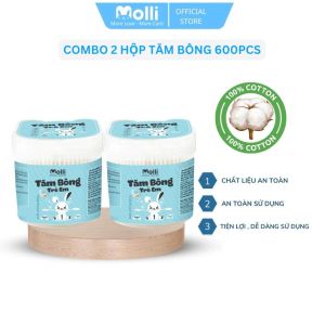 Tăm bông 600pcs cho bé 2 đầu tiện lợi .