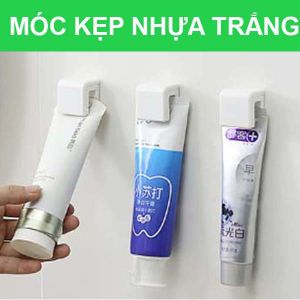 Giá 4 Ngăn Để Tuýp Kem Đánh Răng Sữa Rửa Mặt Có Miếng Dán Kệ Treo Tường