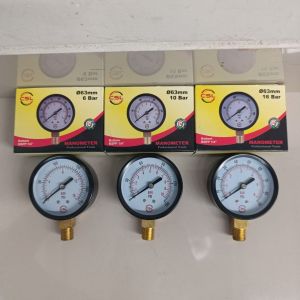 Setara Tekiro Pressure Air Gauge Alat Ukur Tekanan Angin 6 10 Dan 16Bar Manometer Drat 1/4 Inch CSL