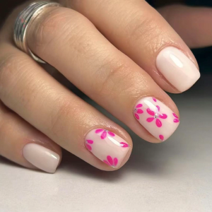 Square Press On Nail Flower Fake Nail Glues On Nail Artificial Acrylic Nail 12 Size 24pcs Stick On Nail for Women Girls