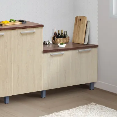 Kitchen Set Bawah / Lemari / Rak / Pintu Dapur Kayu Coklat Muda Modern Minimalis Murah - Denver