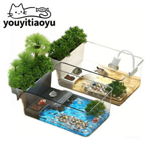 YOUYITIAOYU Turtle Tank Pet Landscape Turtle Tank Aquarium Turtle Box Breeding Box Turtle Tan Climbing Platform