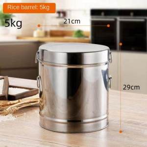 304 Stainless Steel Sealed Bucket Stainless Steel Airtight Food Storage Container Large Capacity Rice Keeper Rice Dispenser Rice Bucket Food Storage Box