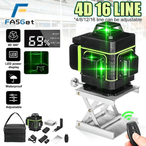 BERGARANSI Hilda Laser pasang keramik plafon tukang bangunan Leveling 4D 16 Line IP54 Remote LD 515