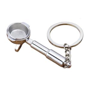 Coffee Lover Present Metal Portafilter Keyring Coffee Machine Key Alloy Texture Present for Espresso Enthusiasts