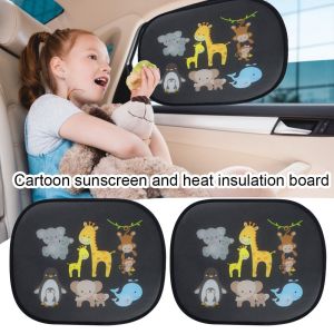 NOCASE 2pcs Universal Heat Separation for Kids Baby UV Block Curtain Window Sun Visor Rear and Side Window Sunshade Car Sun Shade Cover
