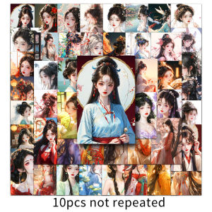 50 cái phim hoạt hình Phong cách Trung Quốc không thấm nước cổ nhãn dán bạn gái hành lý máy tính xách tay hình dán trang trí