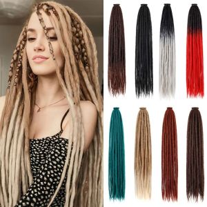 LEKGAVD 10 Strands 36 Inch Synthetic Dreadlock Extension Ombre Color Reggae Style Hippie Dreads Fluffy Natural Crochet Braids Hair American