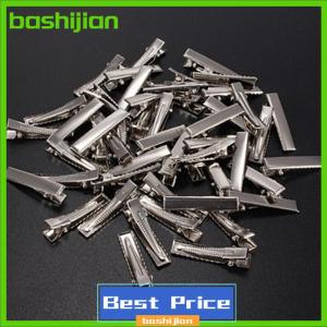 bashijian 50PCS Fashion Flat Metal Hair Clips Prong Flat Hair Clips Metal Hairpin