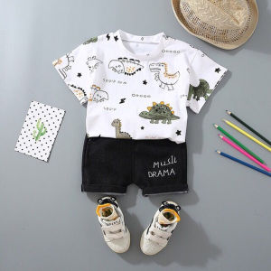 Babys Clothing Set Summer Cotton cotoon Top infant Casual Shorts Fashion Cool Korean Two Piece Set