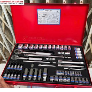 1/4″ + 3/8″ + 1/2″ bộ tuýp 62 chi tiết hệ mét Kingtony 9063MR
