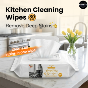 80pcs Kitchen Cleaning Wipes Heavy Duty Oil Stain Remover Grease Wet Tissue Tisu Basah Dapur Lap Minyak Kotoran Degil