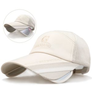 STARGOODS UV Protection Stretchable Widen Brim Hat Waterproof Mesh Breathable Long Visor Baseball Cap Safari Caps Quick-drying Mens Sunshade Cap Summer