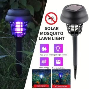 Solar Mosquito Killer With 2 Light Mode Outdoor Waterproof Led Light Bug Zapper Mosquito Trap Lamps For Garden Lawn Camping