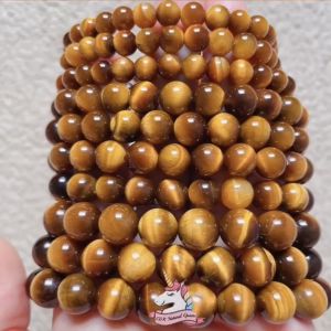 Đá Mắt Hổ/ Tiger Eye/ 6-10mm/ Thạch anh thiên nhiên 100%/ Vòng đá phong thủy