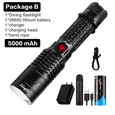 HaixnFire DV68 Telescopic zoom Diving flashlight 6000 lumens scuba waterproof flashlight LED camping light