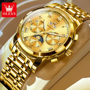 OLEVS watch for men 2024 original branded flly automatic machinery watch for mens 100%waterproof dual calendar multifunctional dial Stainless steel watch for men