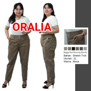 celana jumbo / celana big size / celana formal / celana kerja jumbo wanita / celana bahan / latte