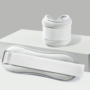 Pink weighted ankle bracelet with horizontal filling design. 0.75KG weight evenly stressed. Difficult to accumulate and sink. Comfortable exercise without hurting skin.