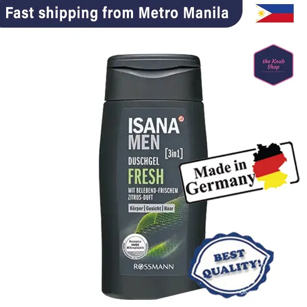 ISANA MEN 3in1 Duschgel Fresh – 6 X 300 Ml, PH-hautfreundlich, Vegan, Ohne Mikroplastik