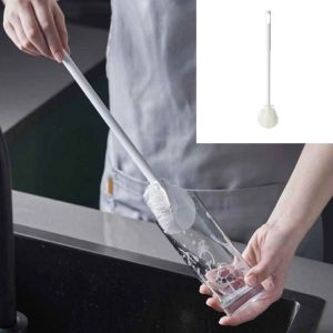 Cọ Rửa Bình Sữa Rửa Bình Nước Rửa Cốc Silicon Lông Mềm Gập 90 Độ Cán Dài Đa Năng Tiện Lợi - FELLA