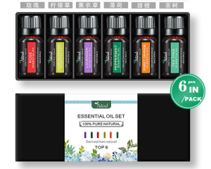 EDEMS 6PCS/BOX 10ml Pure Essential Oils Eucalyptus Lavender Sweet Orange Peppermint Tea Tree Humidifier essential oil
