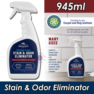 Genuine USA Rocco & Roxie pet Stain & Odor Eliminator for Strong Odor Carpet - 945ml l Litter Box Odor Eliminator - 340g