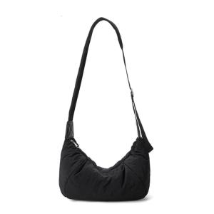 Nylon Shoulder Bag For Work And Travel Large Capacity Crossbody Purse Versatile Solid Color Satchel for Women and Men