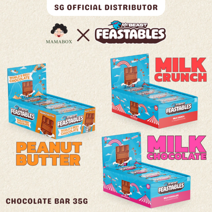 [New] Box Of 24 - Feastables MrBeast | Milk Chocolate | Crunch | Peanut ...