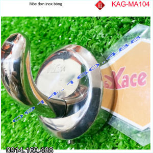 Móc đơn Inox 304 KAG-MA104 đế tròn Móc 1 treo quần áo cao cấp màu sáng bòng dùng cho khách sạn shop hàng chuẩn VN chất lượng cao
