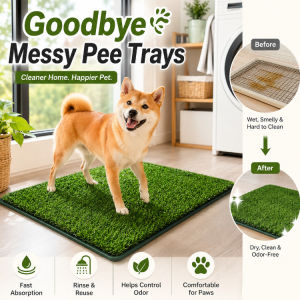 Artificial Pet Grass Mat Simulation Lawn Dog Toilet Training Pad Easy Clean Puppy Potty Turf Indoor Outdoor Use Pet Play Area