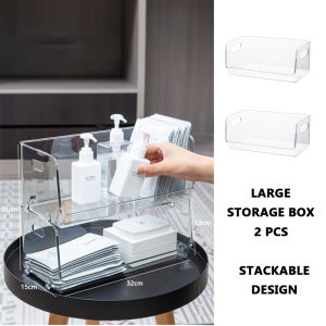 【SG STOCK】Stackable Cosmetic Organiser Makeup Organizer Skincare Organiser Stationery Organiser Water Cup Organizer Bathroom Mask Lipstick Facial Cosmetics Storage Box Desktop Rack