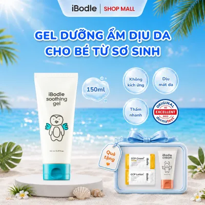 Gel Làm Dịu Mát Da Đỏ Rát iBodle Soothing Gel Dịu Kích Ứng Dưỡng Ẩm Da Bé (150ml)