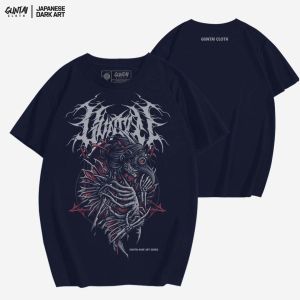 Kaos Distro Jepang Original Tshirt Pria Branded Japanese Art Guntai Cloth GT PLAQUE SKELETON