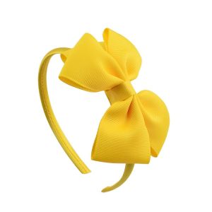 YUDESHUI Solid Color Satin Boutique Tiara Ribbon Headbands Headwear Hair Hoop Kids Hair Accessories Bow Hairband